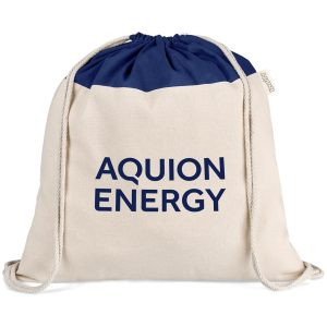 Kooshty Dominica Jumbo Cotton Drawstring Bag - Navy